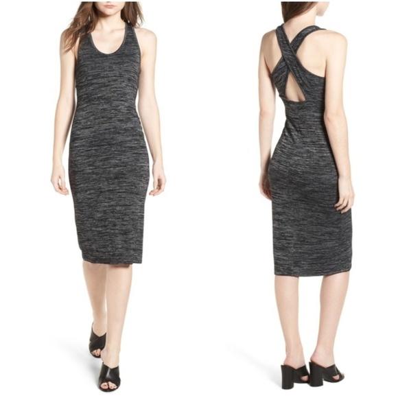 Leith | Grey Cross Back Bodycon Dress - Picture 1 of 6